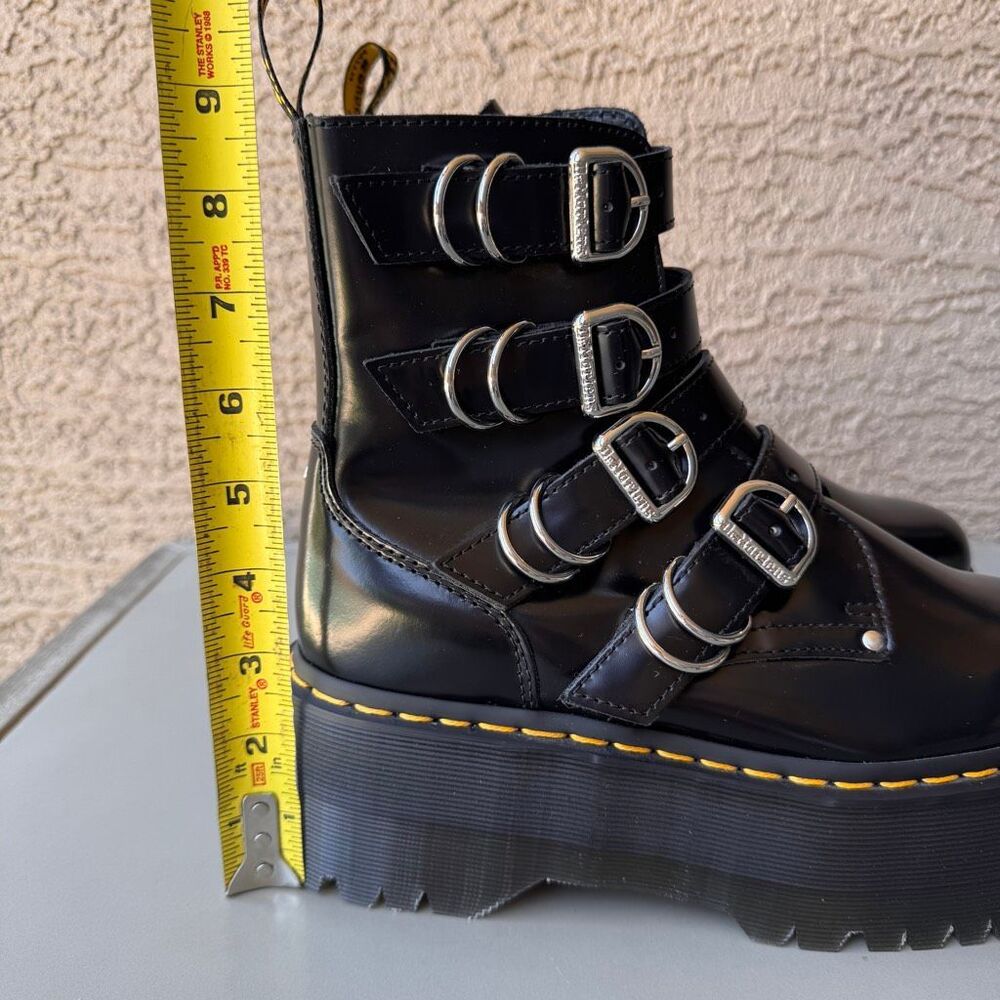 Dr. Martens Jadon Max Hardware HDW Platform Boots Womens 8 Straps Buckles Black - Picture 16 of 16